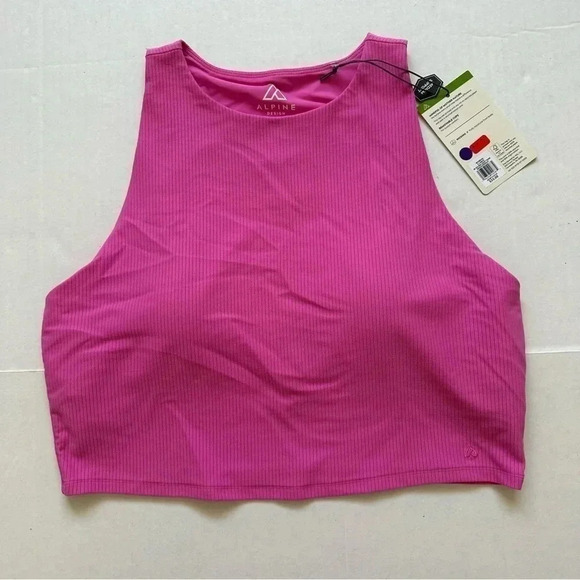 Alpine Design Ribbed Cropped Tank Top Size XL Dragonfruit - Picture 1 of 8